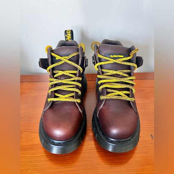 NWOT Dr. Martens Woodard Grizzy Lace Up Ankle Boots In Dark Brown Size 9 Men’s - Picture 2 of 8